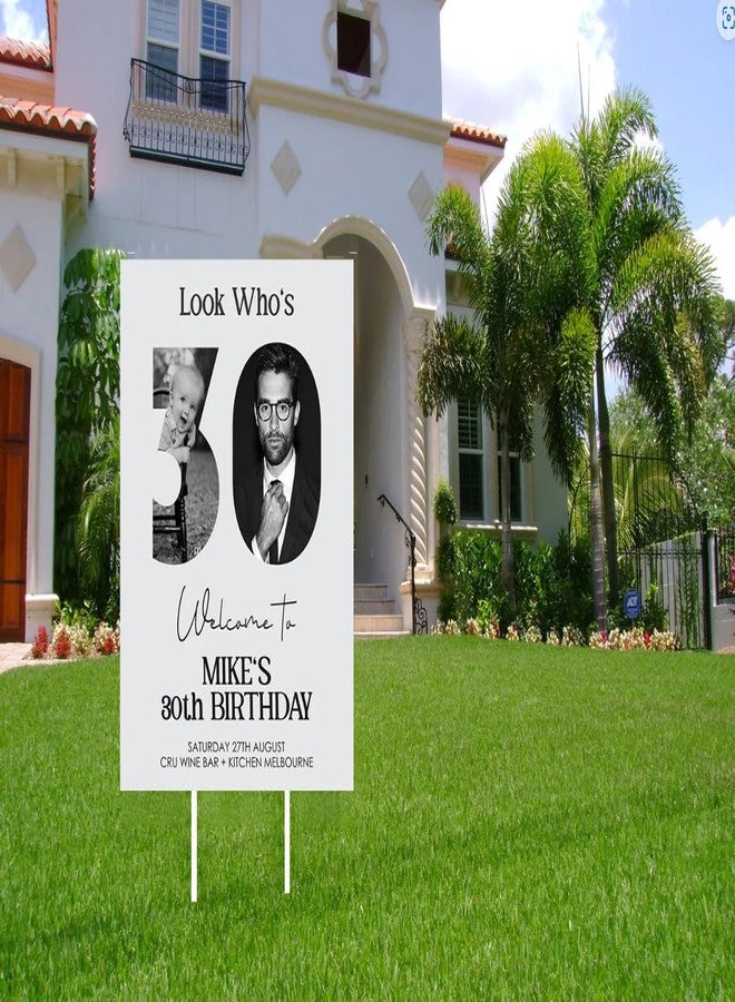 Theme My Party Customised 30th Birthday Welcome Board I Personalised 30 Years Birthday Welcome Sign I 30th Birthday Decoration - Image 1